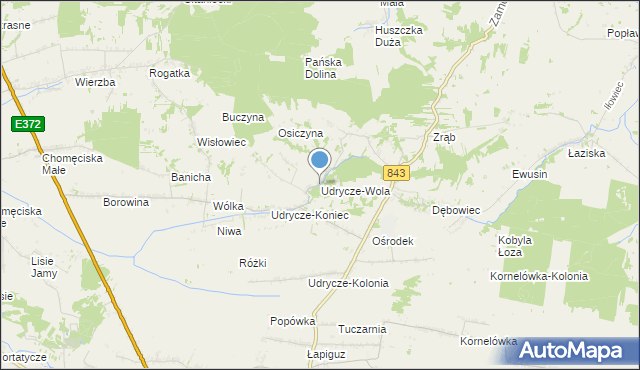 mapa Udrycze-Wola, Udrycze-Wola na mapie Targeo